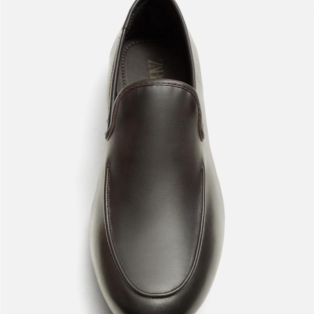 Zara Men's Dark Brown Slip-On Loafers